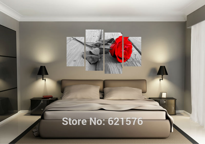 40x24, 48x28inches modern home decor wall art picture living room bedroom decor print red rose flower picture painting on canvas