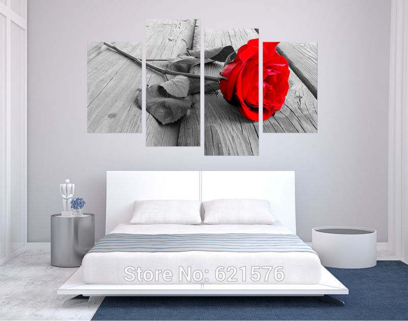 40x24, 48x28inches modern home decor wall art picture living room bedroom decor print red rose flower picture painting on canvas