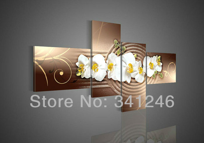 hand-painted big size modern home wall art decoration flower group oil painting on canvas white daffodil ripple