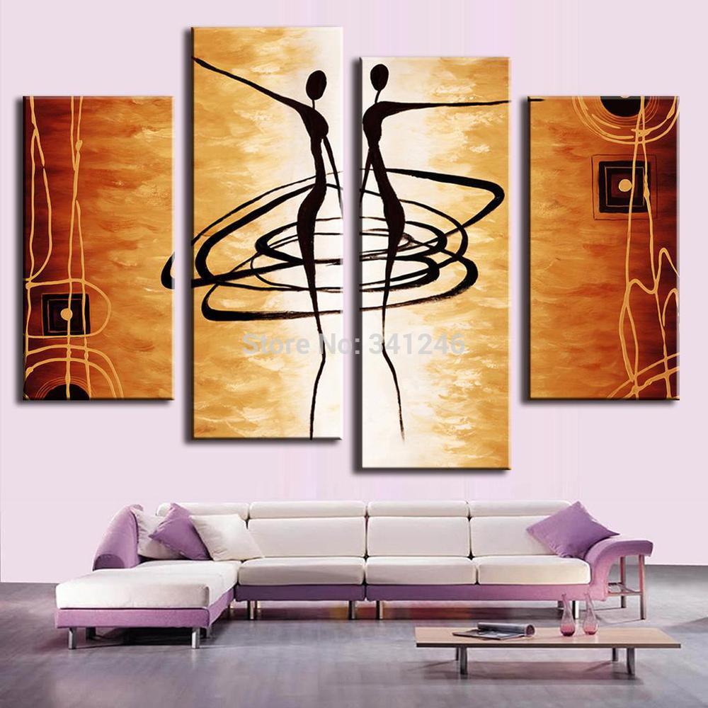 hand-painted modern home decor abstract wall art picture waltz-dancer canvas art oil painting on canvas