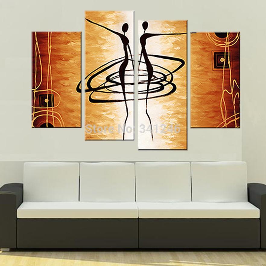 hand-painted modern home decor abstract wall art picture waltz-dancer canvas art oil painting on canvas