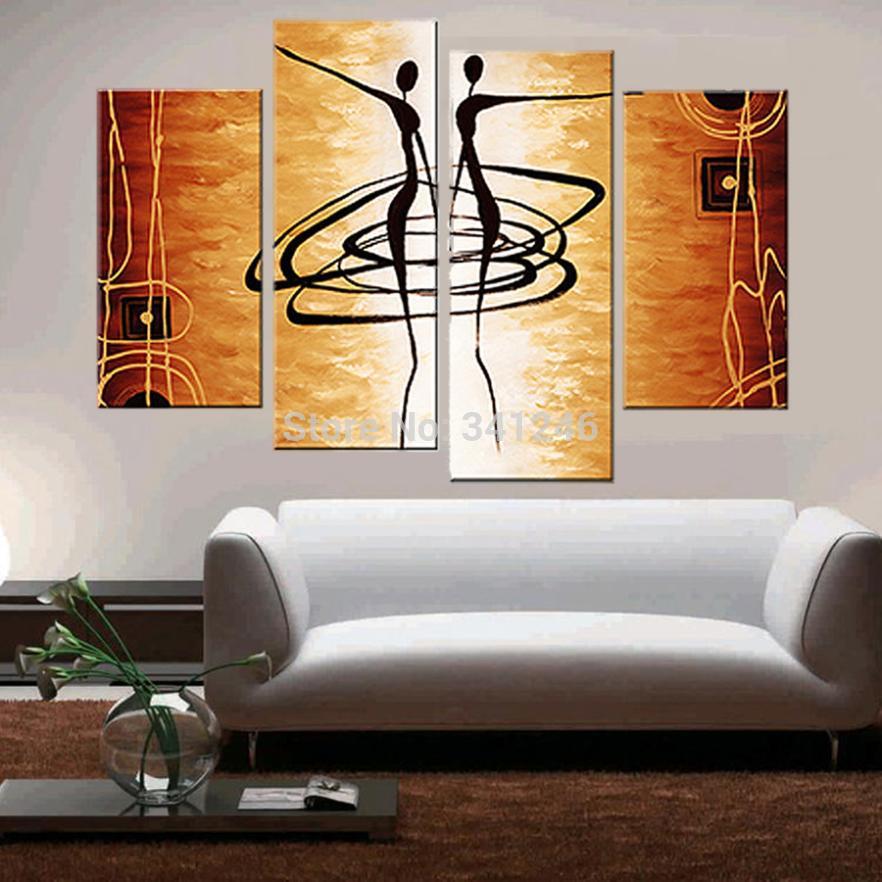 hand-painted modern home decor abstract wall art picture waltz-dancer canvas art oil painting on canvas