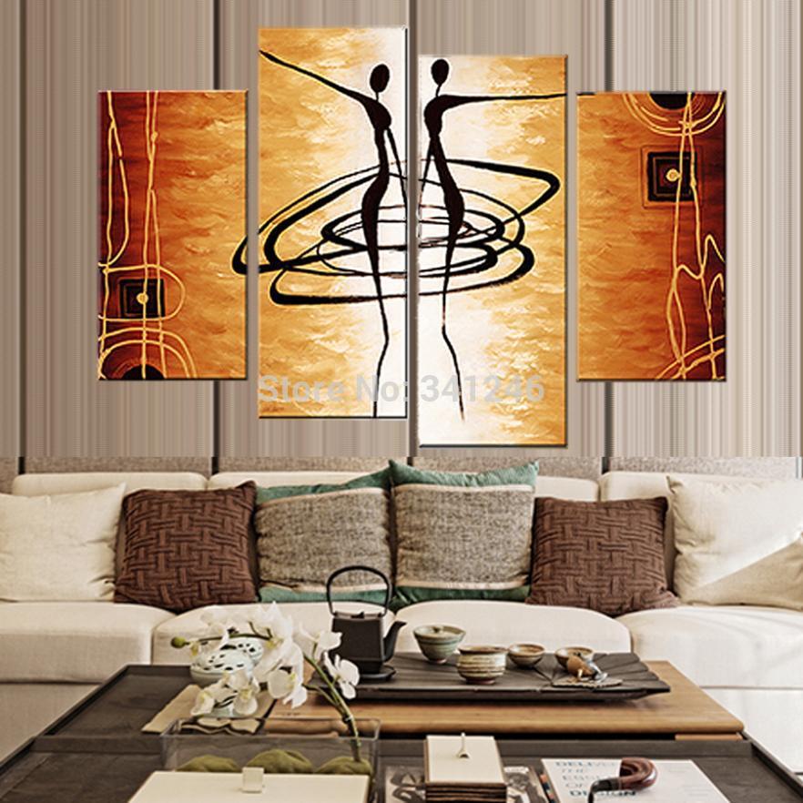 hand-painted modern home decor abstract wall art picture waltz-dancer canvas art oil painting on canvas