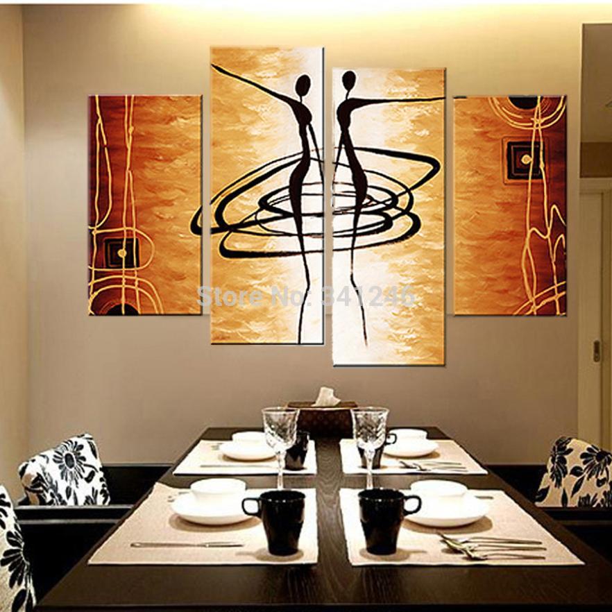 hand-painted modern home decor abstract wall art picture waltz-dancer canvas art oil painting on canvas