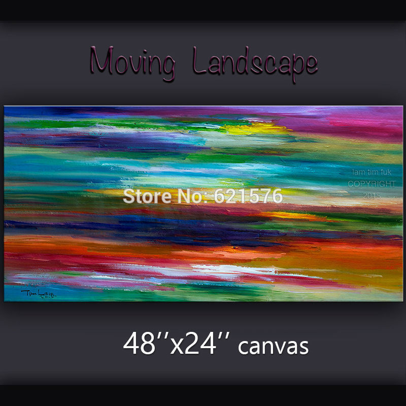 hand-painted modern wall art for living room home decor abstract colorful shades canvas group oil painting on canvas art framed