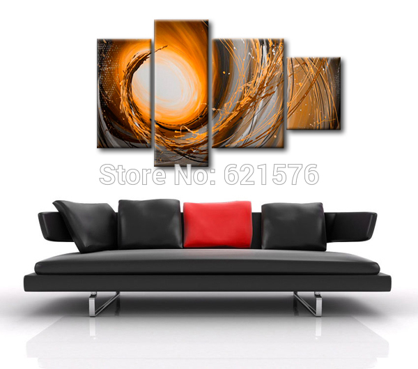 hand-painted modern wall art picture for living room home decor abstract brown white flame group oil painting on canvas framed