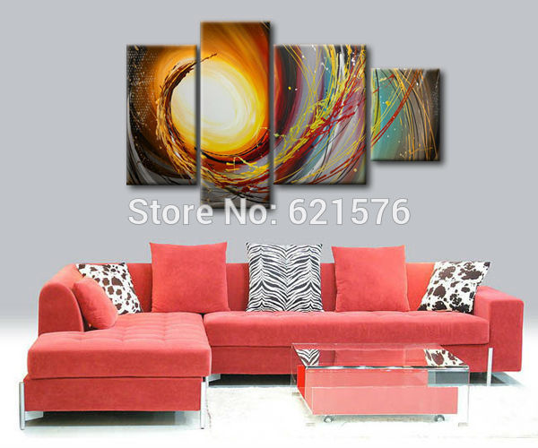 hand-painted modern wall art picture for living room home decor abstract brown white flame group oil painting on canvas framed