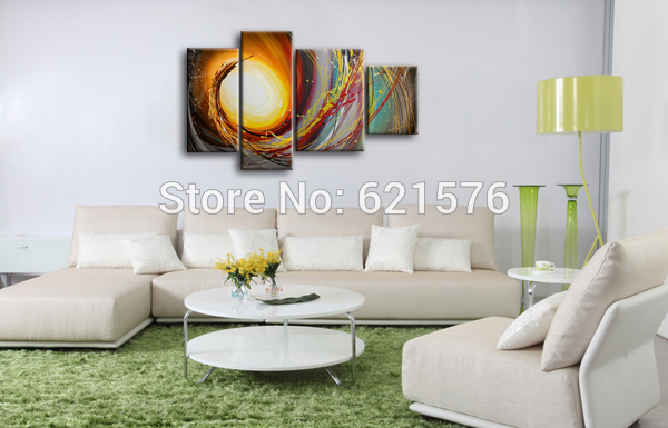 hand-painted modern wall art picture for living room home decor abstract brown white flame group oil painting on canvas framed