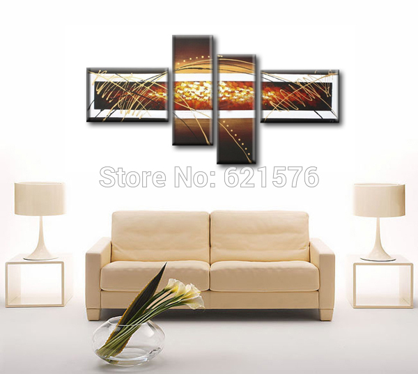 hand-painted modern wall art picture living room home decor abstract brown coffee line texture oil painting on canvas art framed