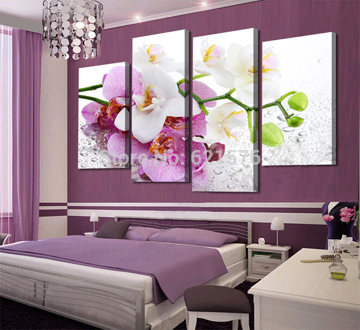 modern home decor wall art picture for living room bedroom decor pink phalaenopsis butterfly orchid flower canvas print painting