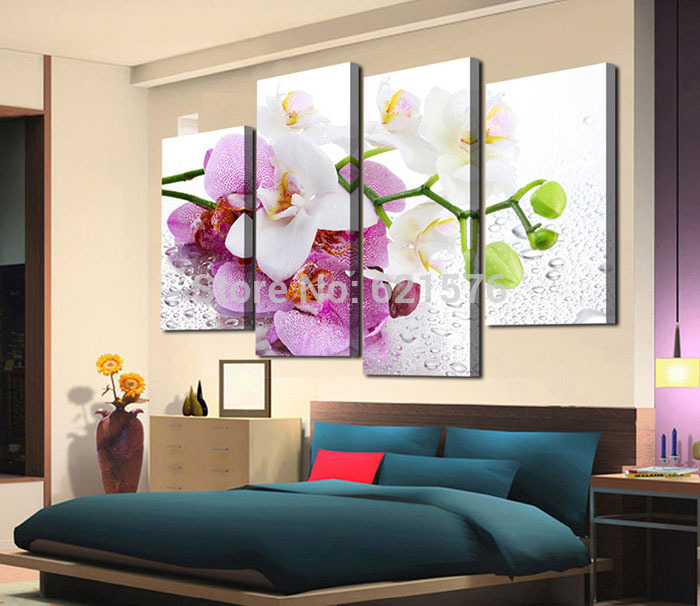 modern home decor wall art picture for living room bedroom decor pink phalaenopsis butterfly orchid flower canvas print painting