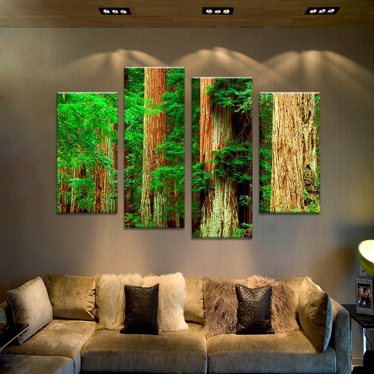 4pcs nature old vintage tree landscape wall painting print on canvas for home decor ideas paints on wall pictures art f/1341