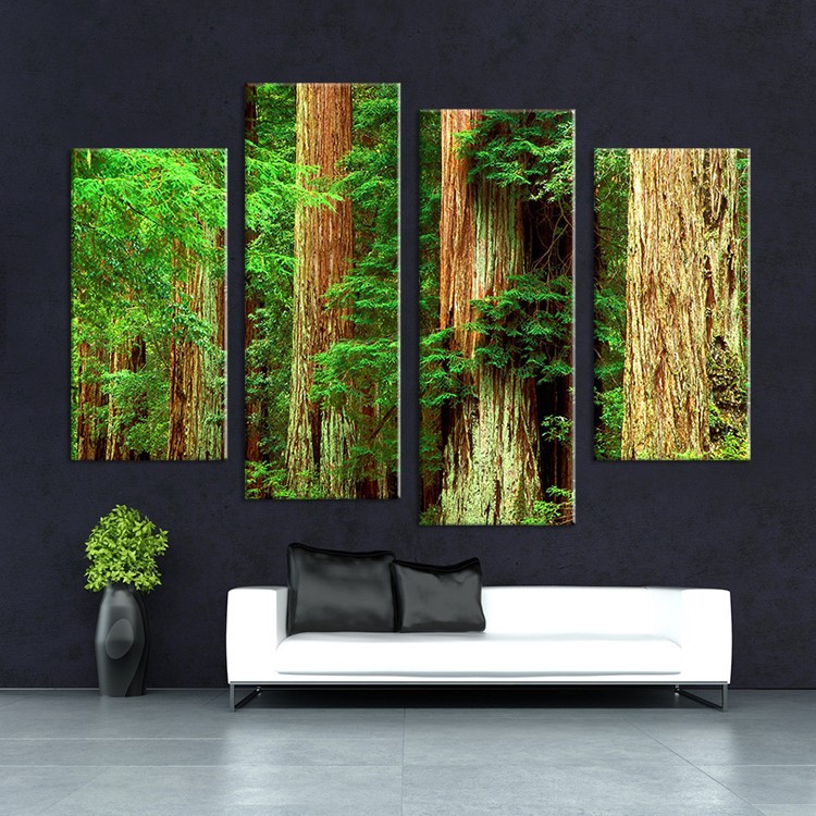 4pcs nature old vintage tree landscape wall painting print on canvas for home decor ideas paints on wall pictures art f/1341