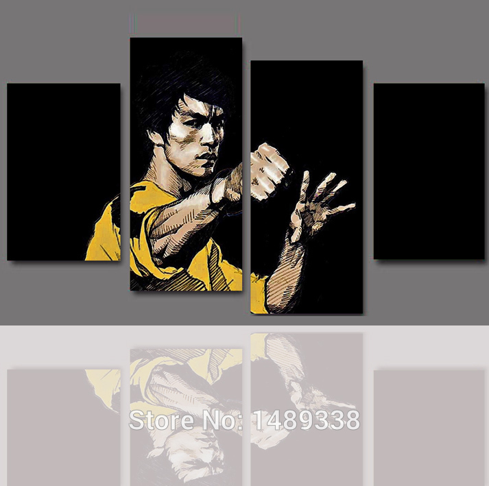 framed printed kung fu star bruce lee painting wall art decor print elsa poster picture canvas f/399