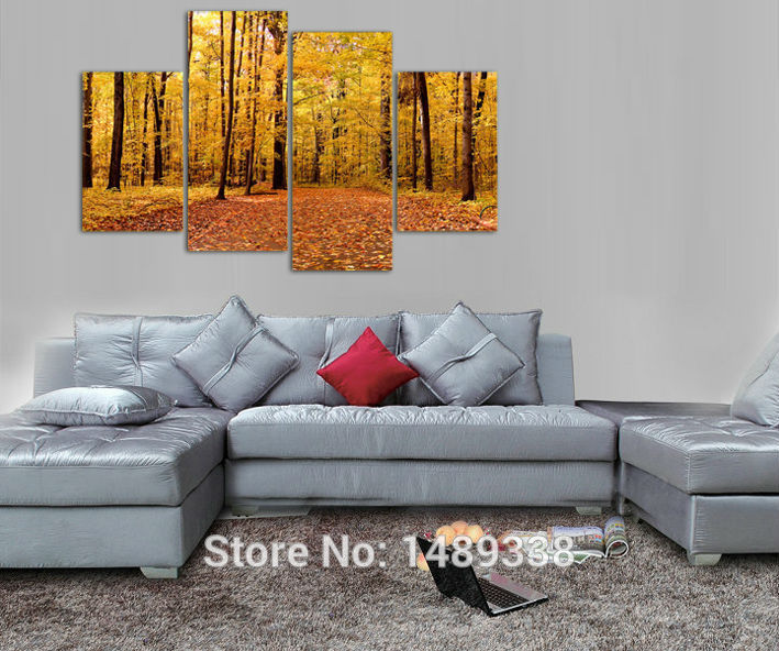 maple forest oil painting printing painting on canvas for living room wall art 5pcs/set framed f/387