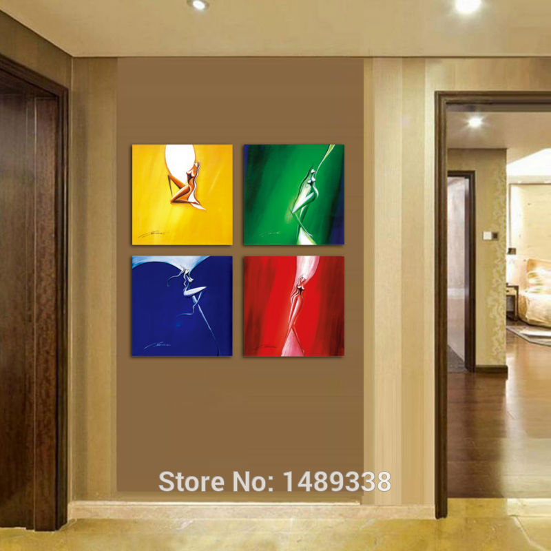 new style 4 pieces wall art dancers modern hd top-rated canvas print painting oil paintings home decoration room f/549