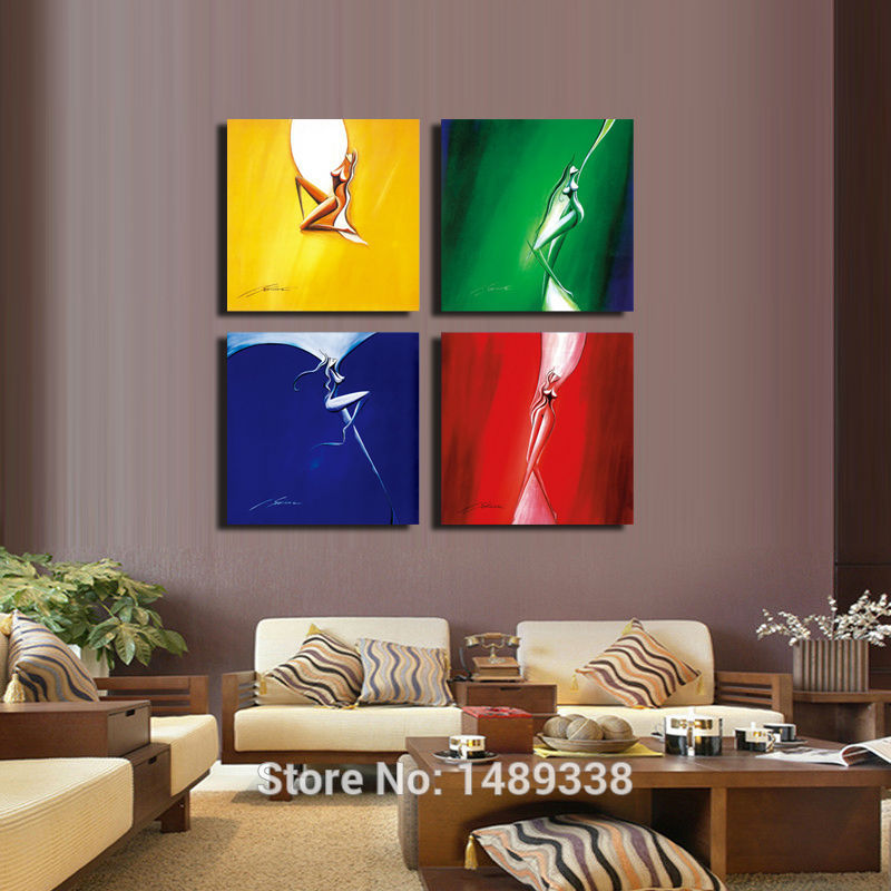 new style 4 pieces wall art dancers modern hd top-rated canvas print painting oil paintings home decoration room f/549