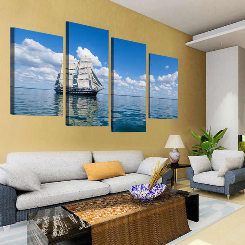 wall art hd ocean sailing modern picture print on canvas oil paintings home decoration for living room canvas painting f/917