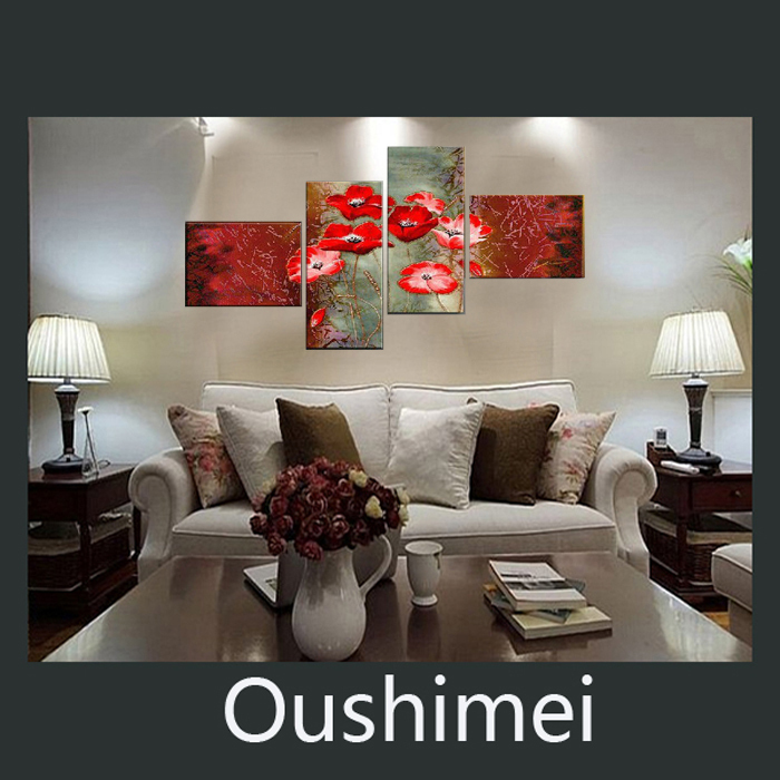 hand painted picture modern flower paintings on canvas group of oil painting for living rroom wall art hang pictures landscape