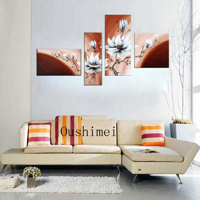 handmade paintings picture on canvas flowers oil painting for living room decor abstract group of pictures hang painting craft