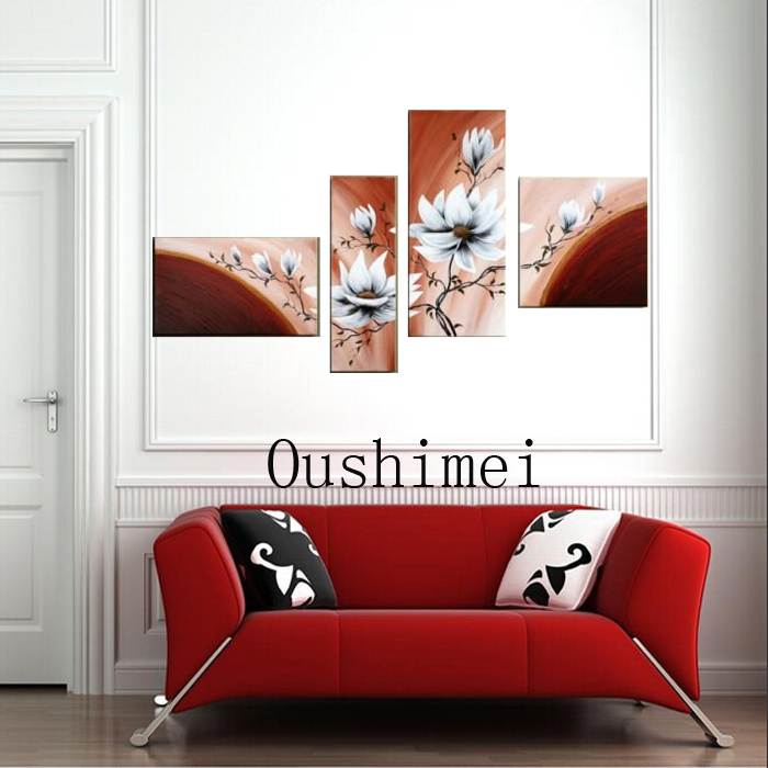 handmade paintings picture on canvas flowers oil painting for living room decor abstract group of pictures hang painting craft