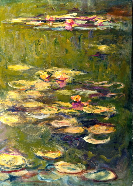 claude monet 3pcs waterlilies hand painted oil painting on canvas abstract oil painting wall art picture