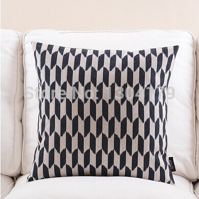 18*18 " decorative modern black white chevron zig zag throw cushion cover pillow case for sofa bedding couch home decor