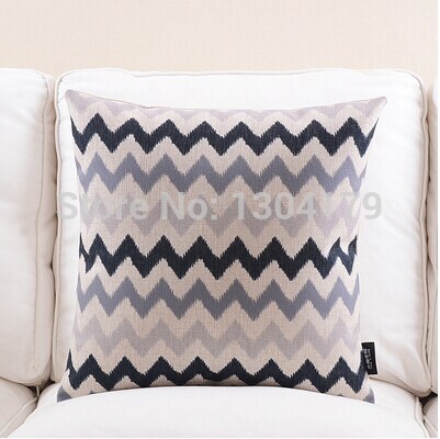 18*18 " decorative modern black white chevron zig zag throw cushion cover pillow case for sofa bedding couch home decor