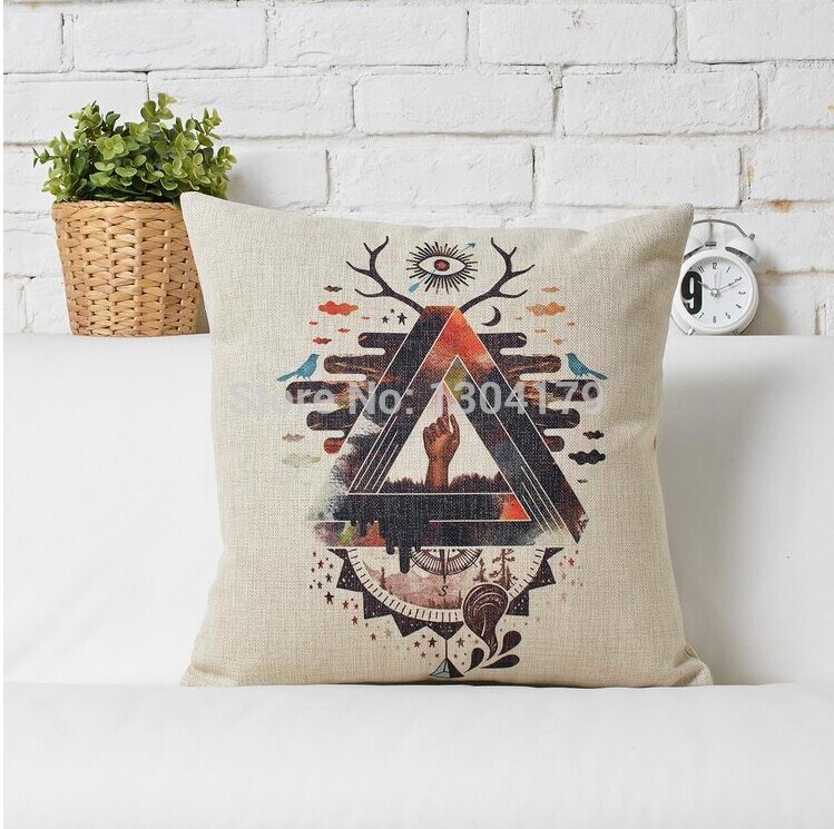 18'' decorative pillow case cotton linen big white and black zigzag sofa cushion cover bedding pillow cushion 1pcs