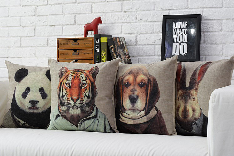 18" animal printed throw pillows covers, sofa cushion covers/pillowcases. home decor