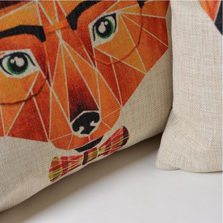 18"quality linen vintage animal patterned yellow pillowcase ,couch cushion cover, room decorative pillow,sofa throw pillows