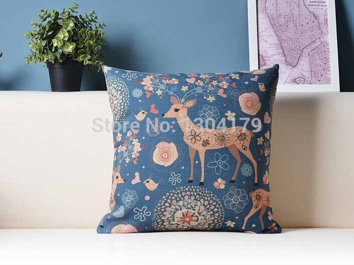 18"x18"pink chirstmas gift deer china manufacture outdoor cushion/home decoration custom cushion with printing