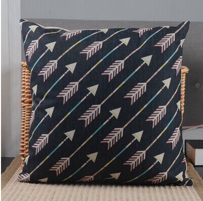 1pcs rhombic decorative throw pillows colorful arrows pillow cover cotton linen 18"cushions home decor