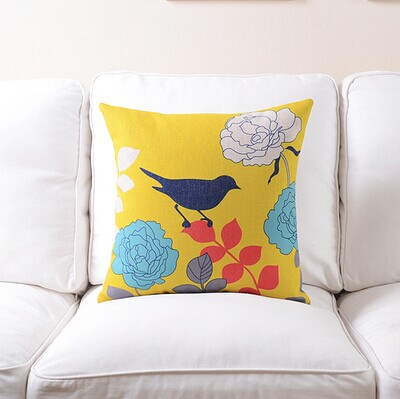 1pcs whole birds and flower cotton linen pillowcase cushion pillow pillows cushions pillow cover