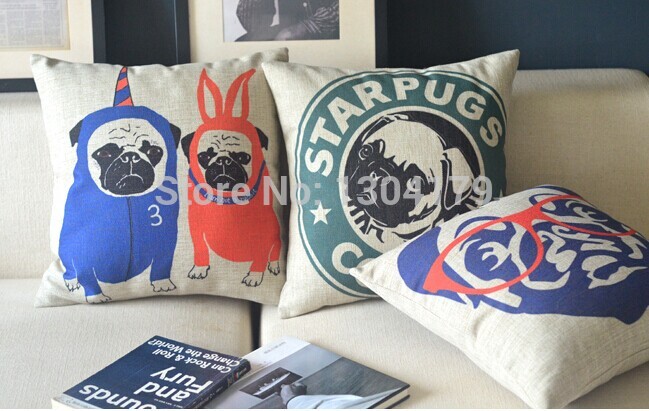 2013new luxury home fashion style dog animal throw cushion cover pillow set 18" pillowcase whole