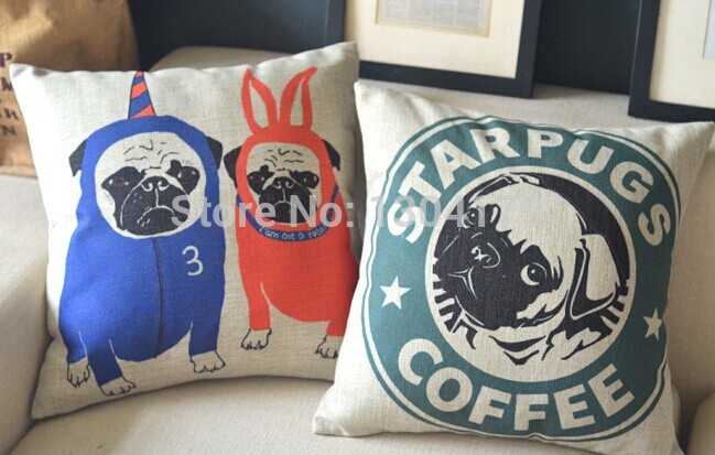 2013new luxury home fashion style dog animal throw cushion cover pillow set 18" pillowcase whole