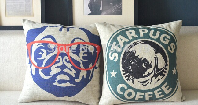 2013new luxury home fashion style dog animal throw cushion cover pillow set 18" pillowcase whole