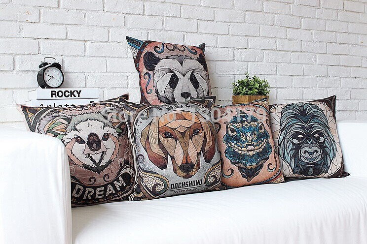 2014 animal panda snake and dog cartoon cotton and linen pillow household sofa cushion cushion for leaning on