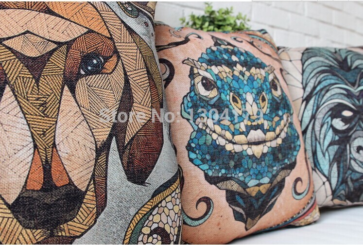 2014 animal panda snake and dog cartoon cotton and linen pillow household sofa cushion cushion for leaning on