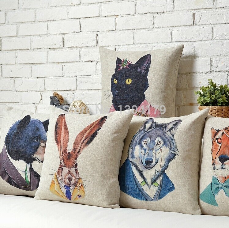 2014 new arrived cartoon animal sofa cushion cover nordic fun cushion pillow home cushions home decor