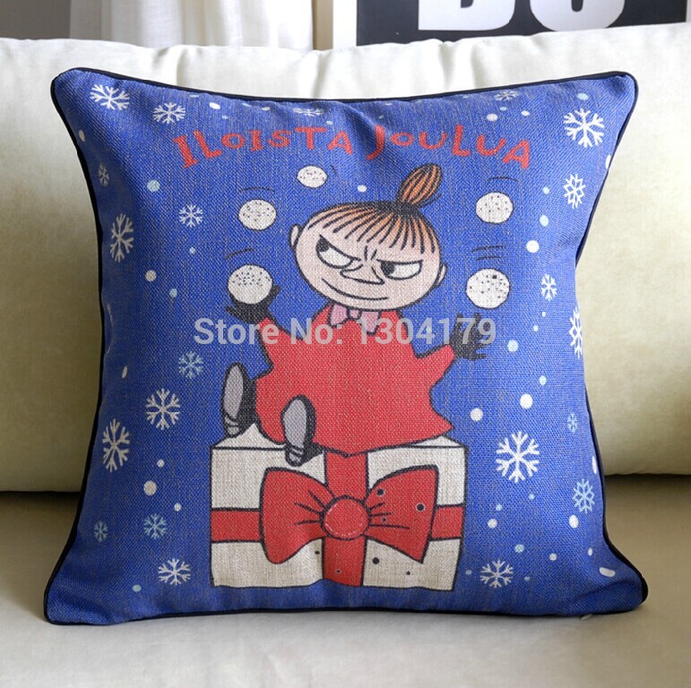 2014 new fashion blue animal creative cute colored drawing personalized cartoon pillow cover linen cushion sofa cushions cushion