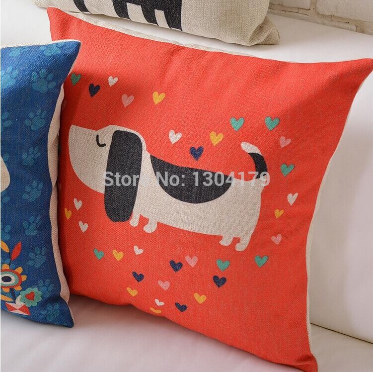 2014 rushed vintage four season sofa seat car cushion cover throw case home decoration romantic dog coulpe love