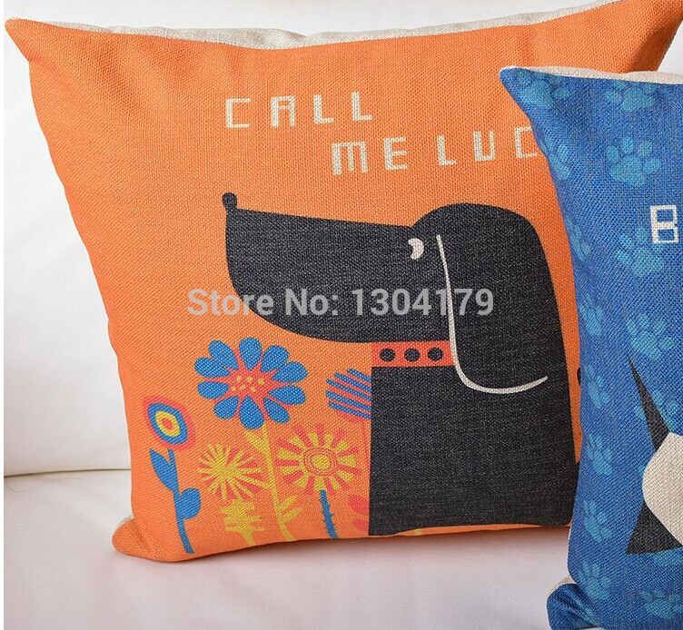 2014 rushed vintage four season sofa seat car cushion cover throw case home decoration romantic dog coulpe love