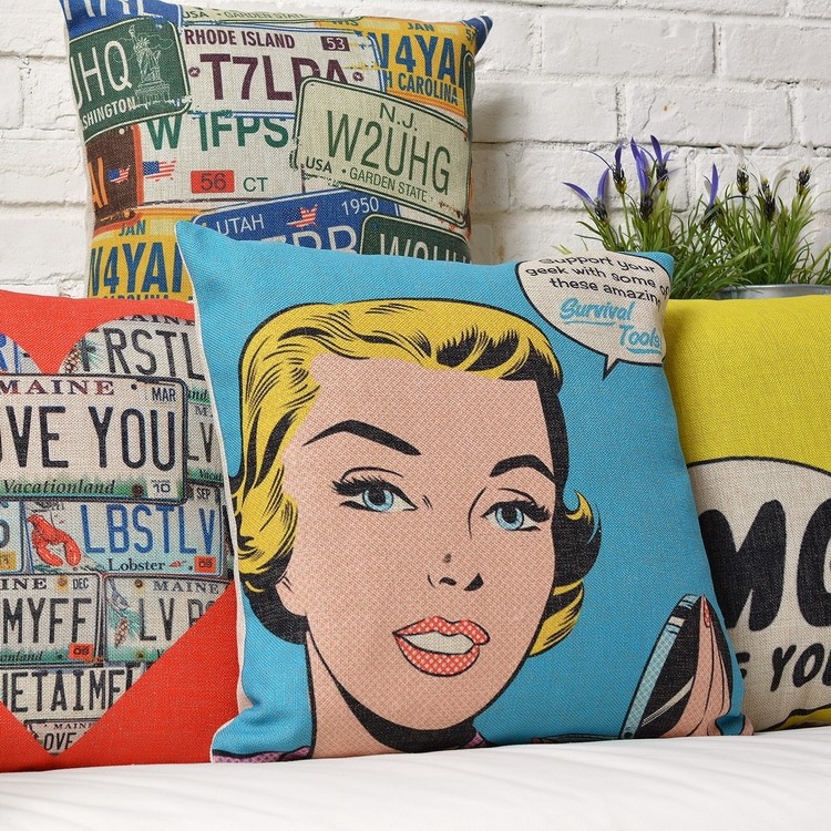 2015 new american style cushions home decor retro pope decorative cushion covers art marilyn monroe pillow case