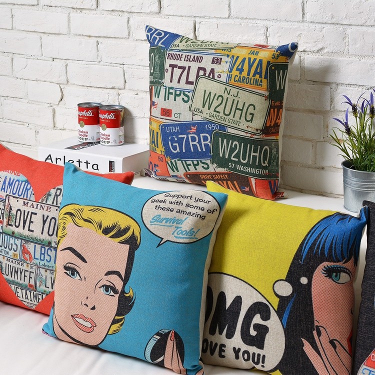 2015 new american style cushions home decor retro pope decorative cushion covers art marilyn monroe pillow case