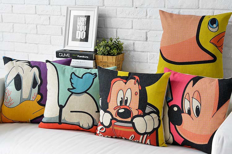 2015 new animal 45x45cm/18" cartoon decorative cushion cover linen/cotton throw pillowcase capa de almofada pillow covers