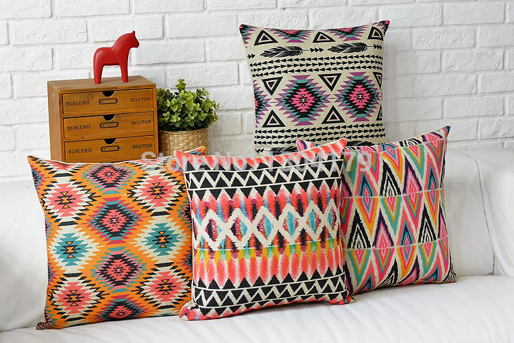 2015 new arrived colorful cushion pillow sofa car decorative linen cotton printed throw pillow cushions bohemia europe fashion