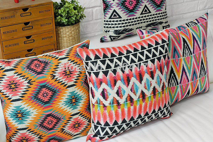 2015 new arrived colorful cushion pillow sofa car decorative linen cotton printed throw pillow cushions bohemia europe fashion