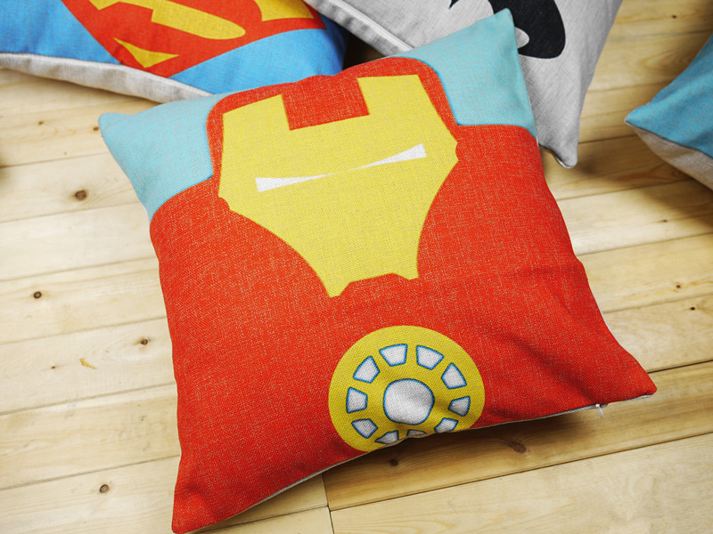 2015 new arrived decorative car pillows fashion superheroes cushion creative us drama surrounding burlap pillowcase