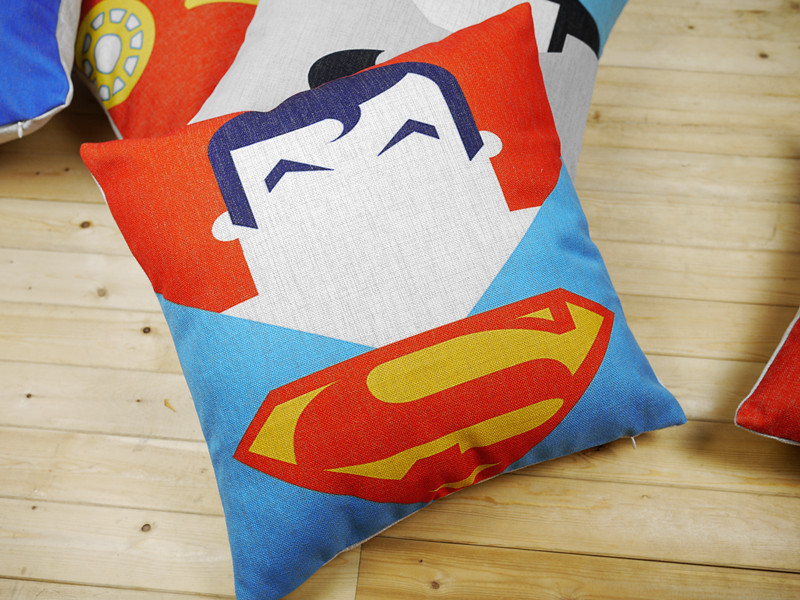 2015 new arrived decorative car pillows fashion superheroes cushion creative us drama surrounding burlap pillowcase